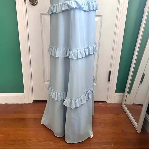 Revelry Sloane Chiffon Tiered Dress in Periwinkle 4 - Picture 8 of 14